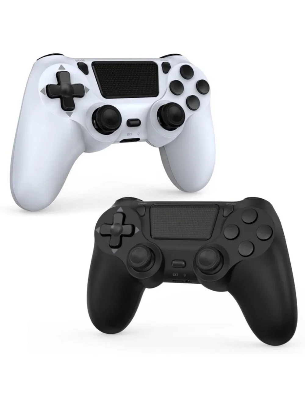 2 Pack Wireless Controllers for PS4/Pro/Slim - Black & White, Gaming Accessories